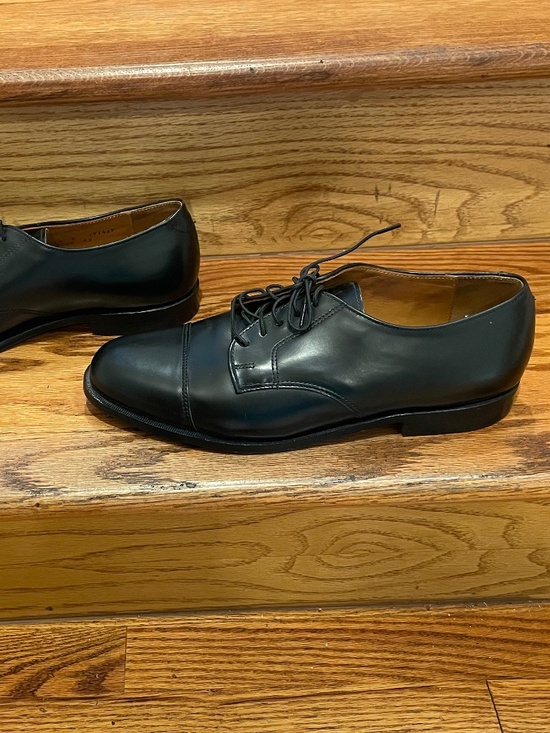Vintage Cole Haan Made in USA Cap Toe Leather Derby Shoes Black 10 D main image 8